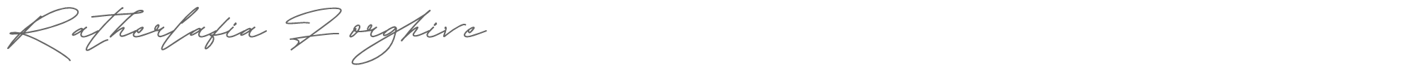Sample characters Ratherlafia Forghive Font